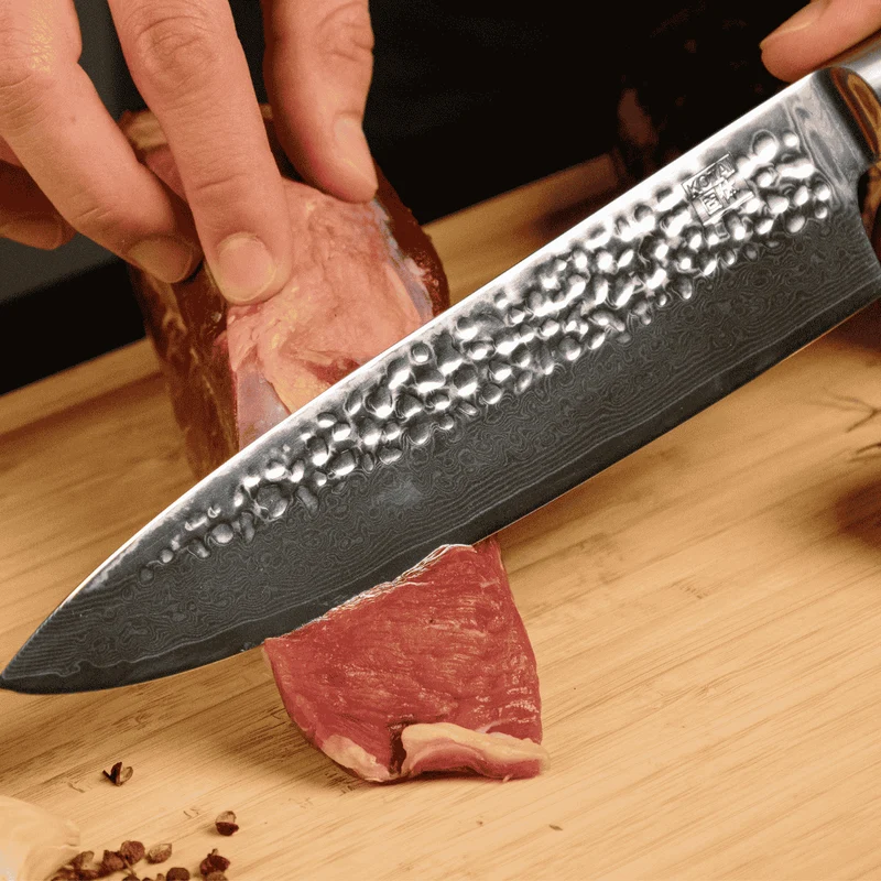 Cuchillos de acero damasco japonés Pakka Damas Kotai