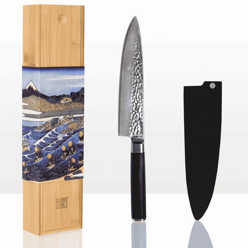 Cuchillos de acero damasco japonés Pakka Damas Kotai