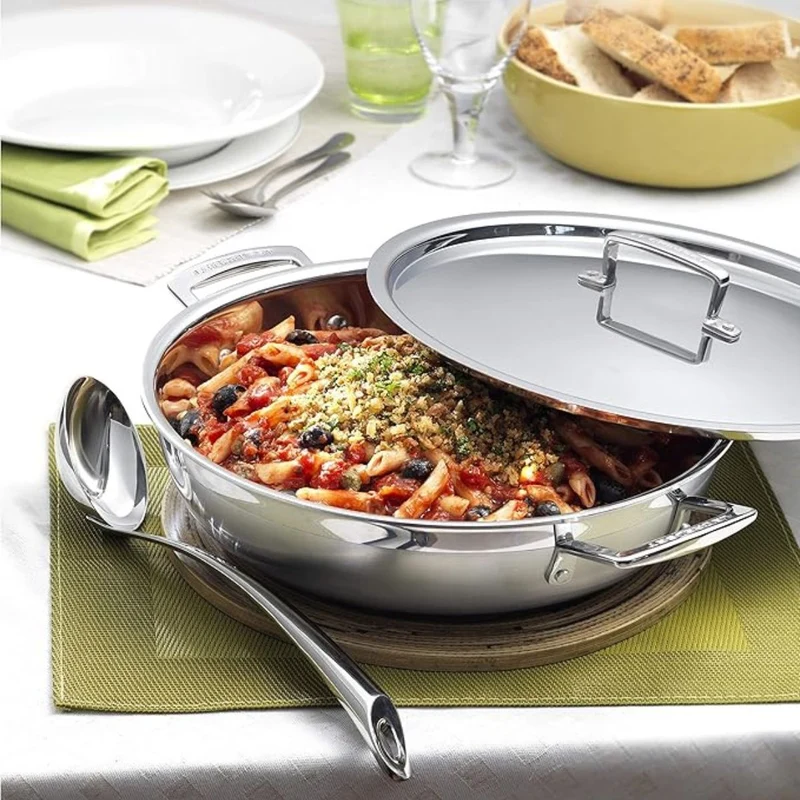 Cacerola baja de acero inoxidable 3-PLY Le Creuset