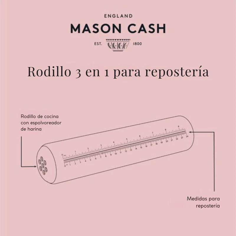 Rodillo 3 en 1 para repostería Mason Cash