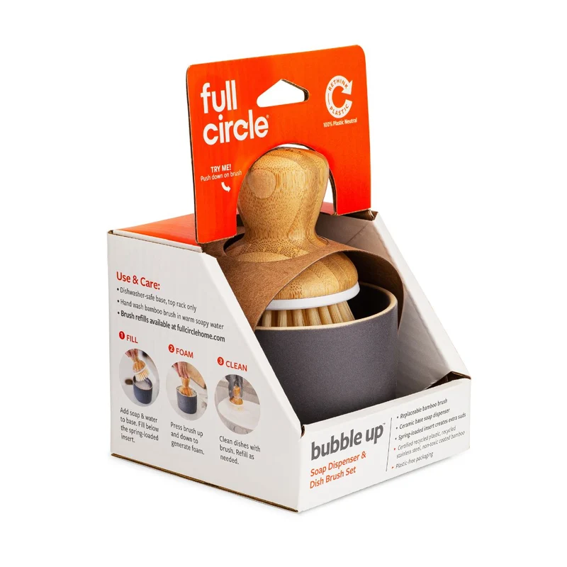 Cepillo para vajilla con base cerámica Bubble Up Full Circle