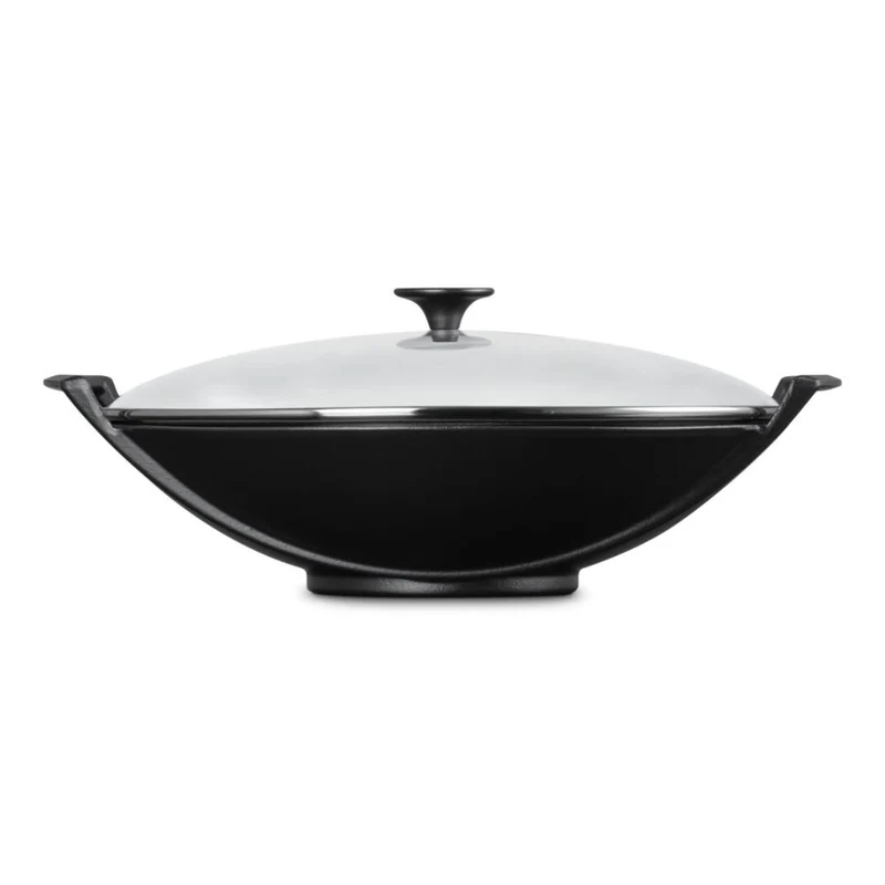 Wok de hierro fundido con tapa de cristal Le Creuset