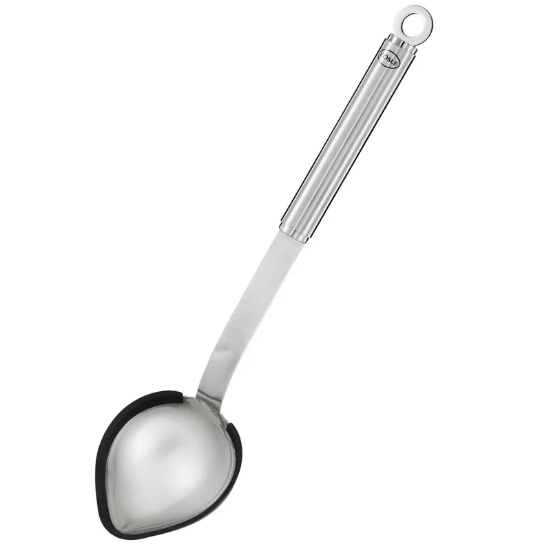 Cuchara de acero inoxidable con bordes de silicona para servir Rösle