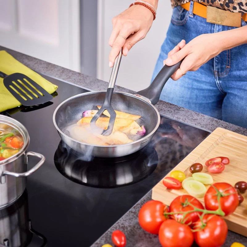 Conjunto de 3 utensilios de cocina de nailon con mango de inox Basic Line Rösle