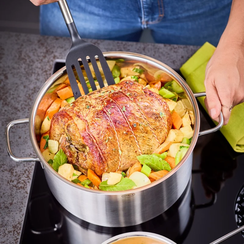 Conjunto de 3 utensilios de cocina de nailon con mango de inox Basic Line Rösle