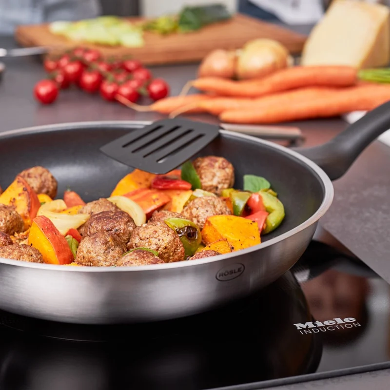 Conjunto de 3 utensilios de cocina de nailon con mango de inox Basic Line Rösle