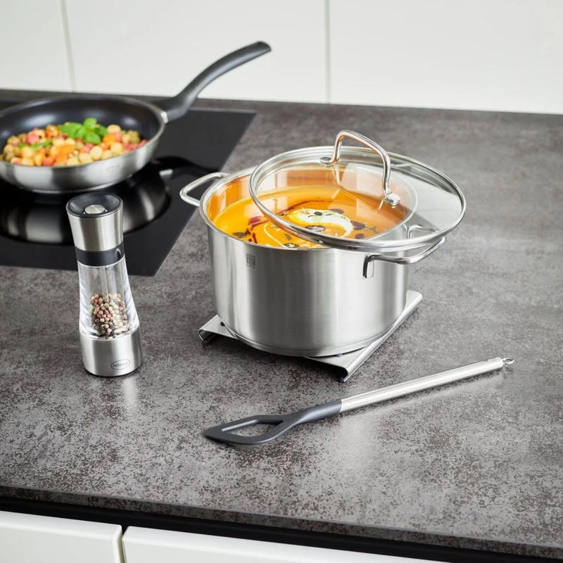 Conjunto de 3 utensilios de cocina de nailon con mango de inox Basic Line Rösle
