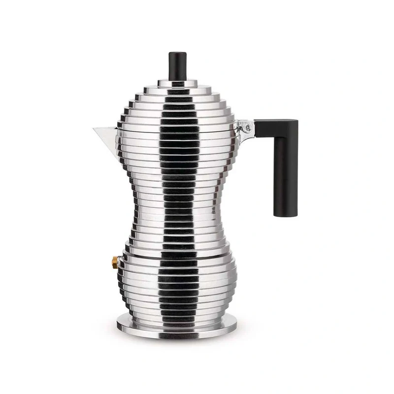 Cafetera de aluminio fundido de Michele De Lucchi Pulcina Alessi (apta inducción)