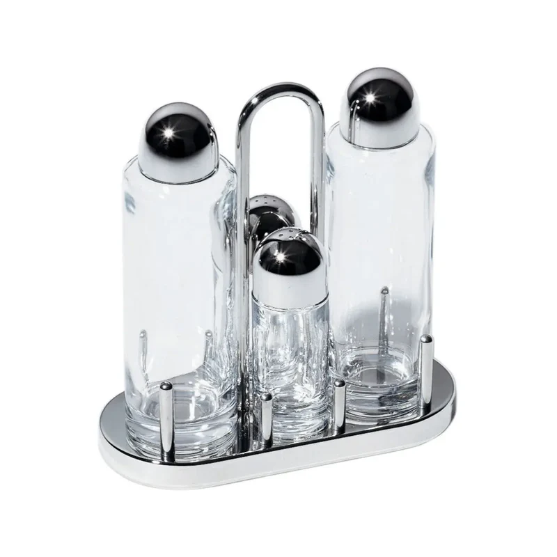 Juego de condimentos de 4 piezas de acero inoxidable Alessi