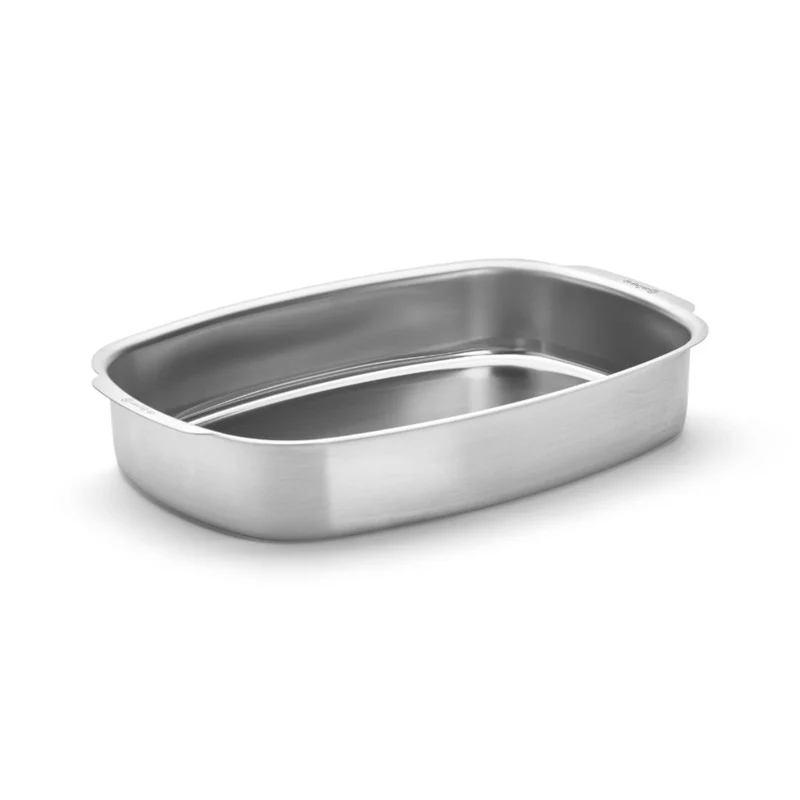 Bandeja rectangular honda para horno de acero inoxidable De Buyer