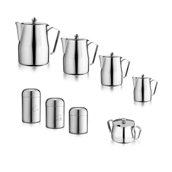 Set caffettiere a servire scaldacaffe in acciaio inox - Best Moka