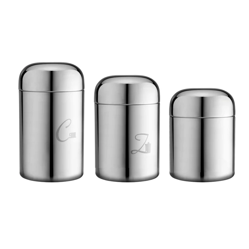 Set barattoli sale, zucchero e caffè in acciaio inox - Best Moka
