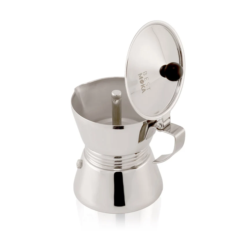 Set caffettiere in acciaio inox ad induzione da 1, 3 e 6 tazze - Best Moka