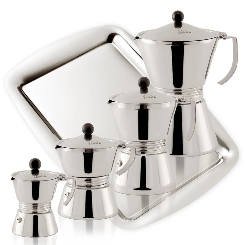 Set caffettiere in acciaio inox ad induzione da 1, 3, 6 e 12 tazze - Best Moka