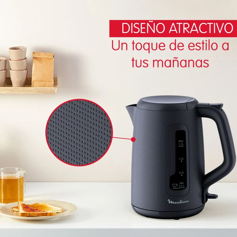 Hervidor eléctrico negro Morning Moulinex