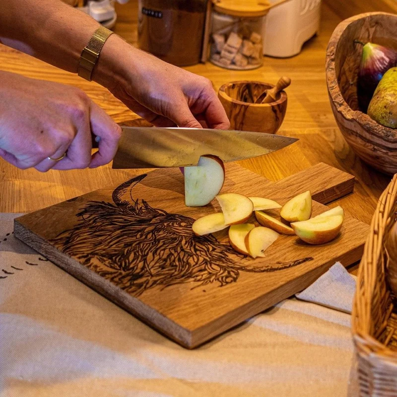 Tabla rectangular para servir y cortar de madera de roble Selbrae