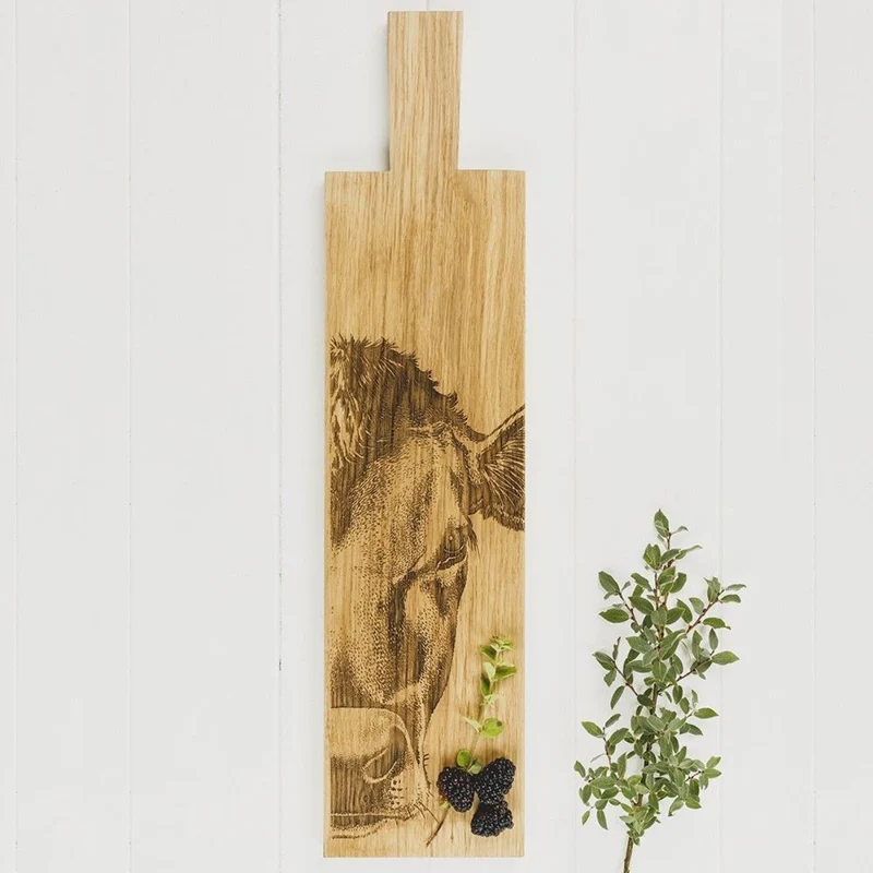 Tabla rectangular para servir y cortar de madera de roble Selbrae