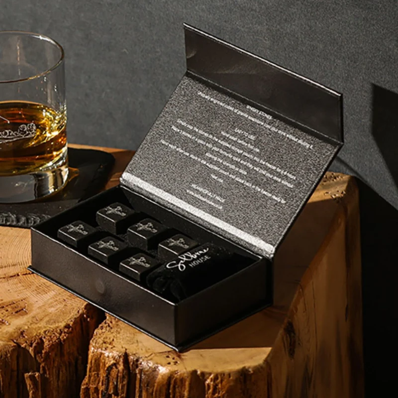Set de 6 cubitos de piedra con funda Selbrae