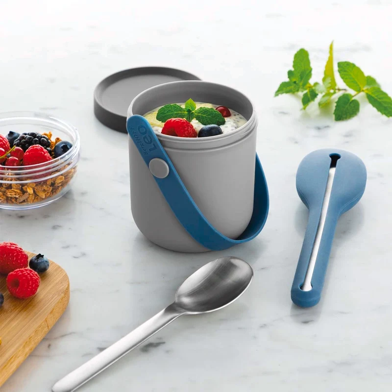 Set de recipiente dual con cubertería de 3 piezas y funda de silicona Berghoff