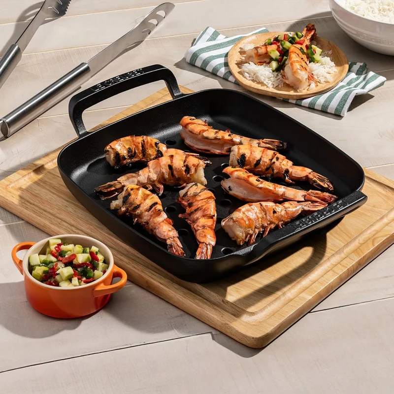 Sartén asadora cuadrada hierro fundido BBQ Outdoor Le Creuset