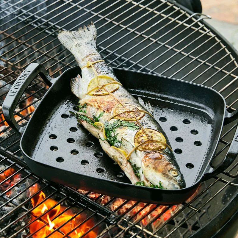 Sartén asadora cuadrada hierro fundido BBQ Outdoor Le Creuset
