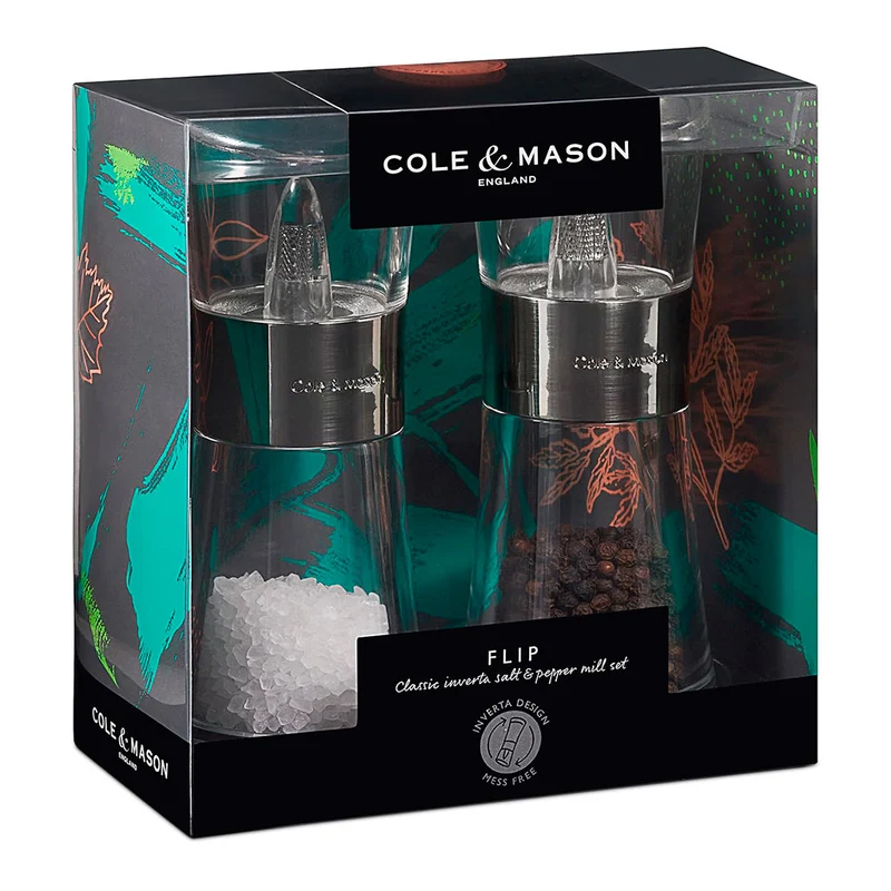 Set de 2 molinillos de sal y pimienta Flip Inverta Cole&Mason
