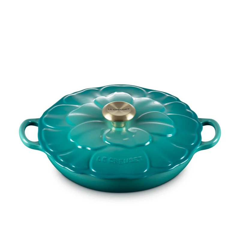 Cocotte baja tipo cacerola de hierro Pétalo Le Creuset