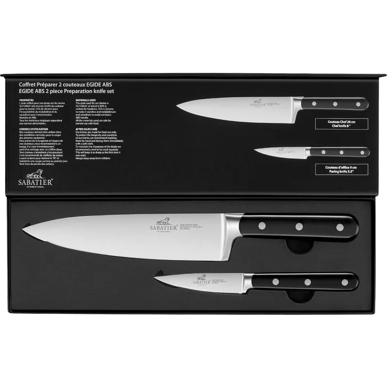 Set de 2 cuchillos con pelador y cocinero Egide Sabatier®