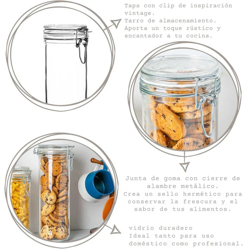 Tarro hermético de cristal con etiqueta Fido Bormioli Rocco