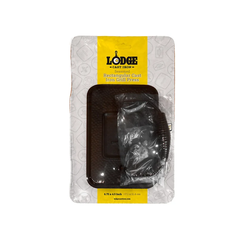 Prensa de parrilla de hierro rectangular Lodge