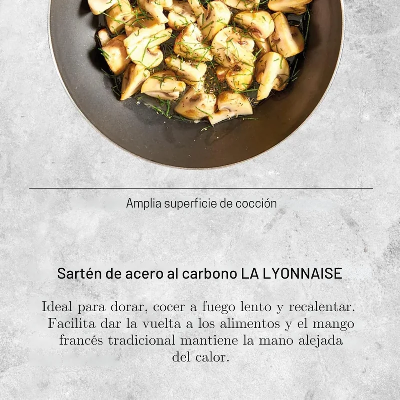 Sartén de hierro Carbone Plus con mango de acero inox Pro De Buyer