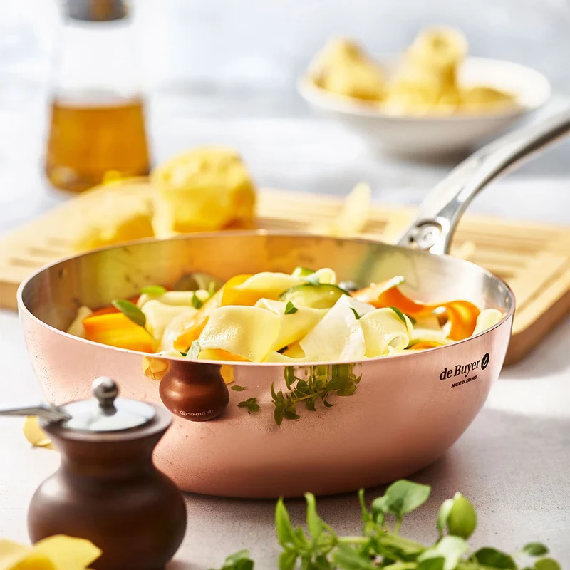 Sauté bombeada de cobre Prima Matera De Buyer (inducción)