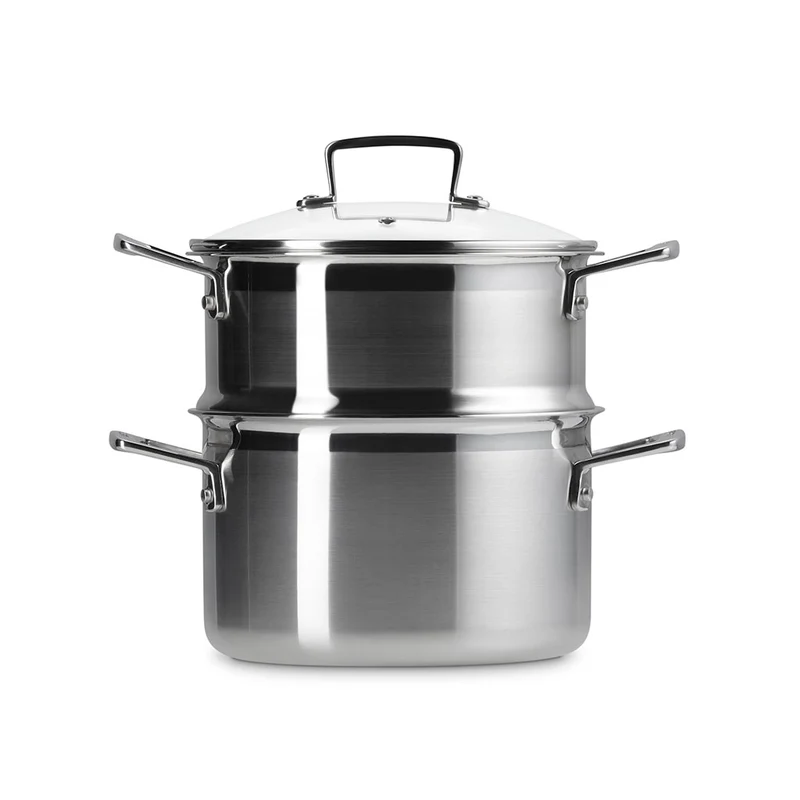 Olla con vaporera y tapa de cristal Le Creuset