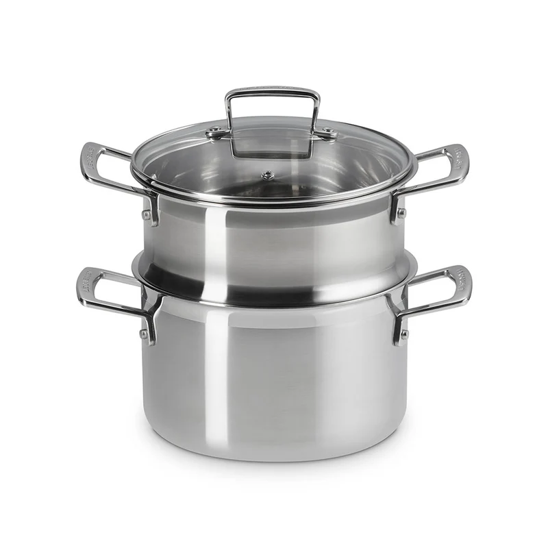 Olla con vaporera y tapa de cristal Le Creuset