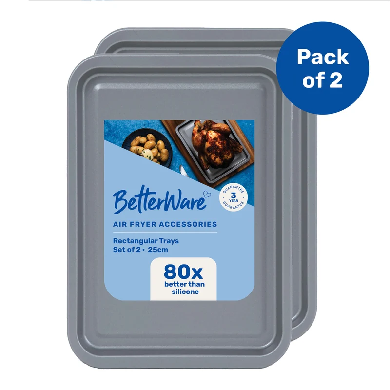 Set de 2 bandejas rectangulares para horno y freidora de aire Wham® Cook