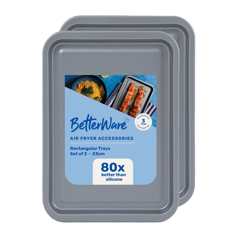 Set de 2 bandejas rectangulares para horno y freidora de aire Wham® Cook