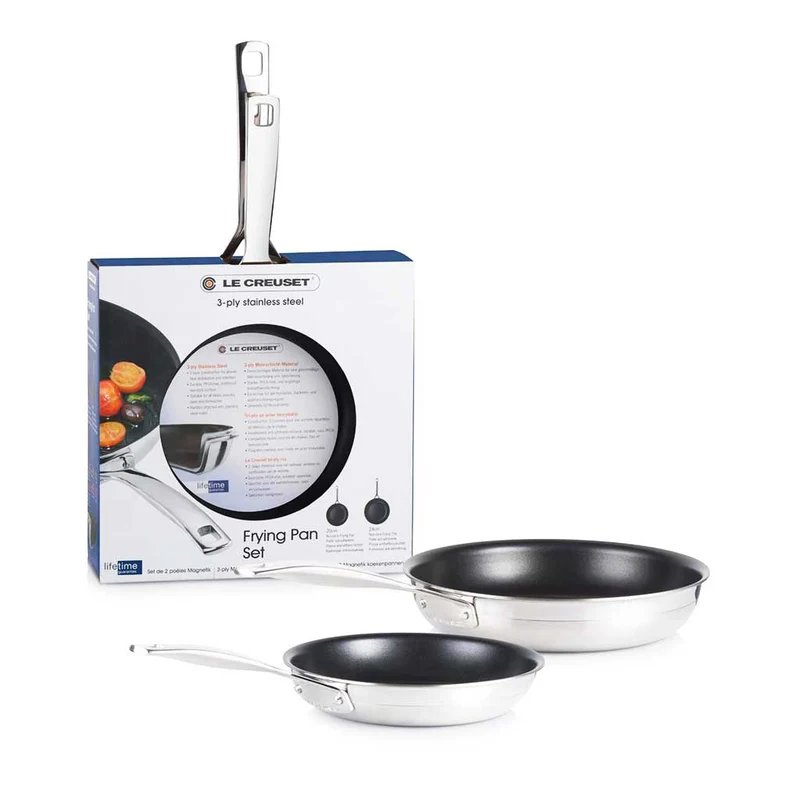Conjunto de dos sartenes antiadherentes 3-PLY de Le creuset