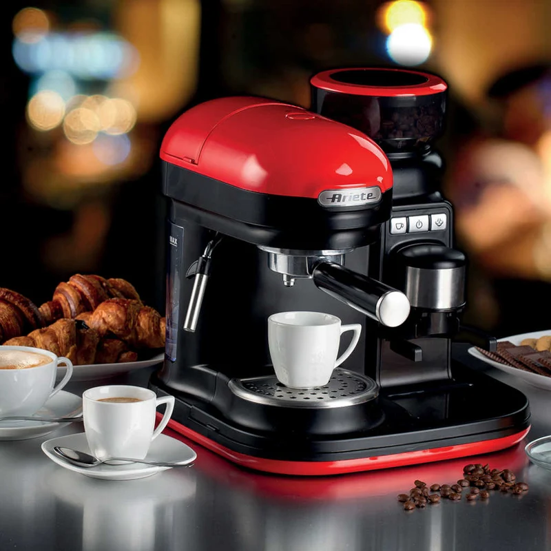 Cafetera Espresso Moderna con molinillo Ariete