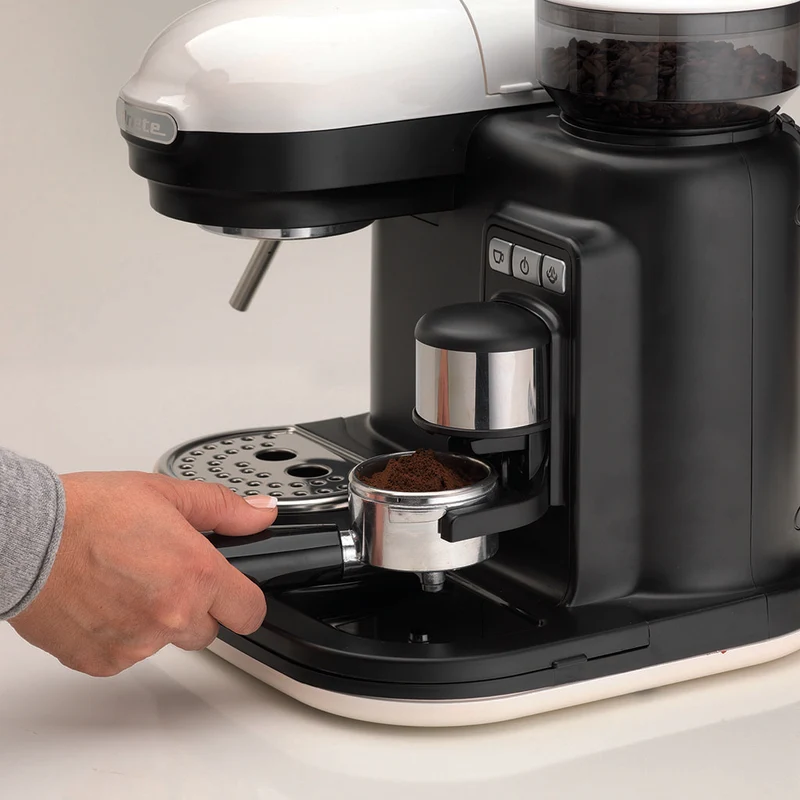 Cafetera Espresso Moderna con molinillo Ariete