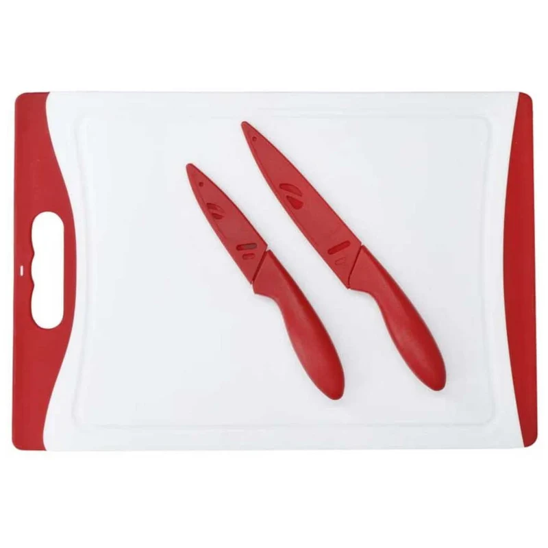 Set de 3 piezas de cuchillos y tabla de cortar Colourworks KitchenCraft