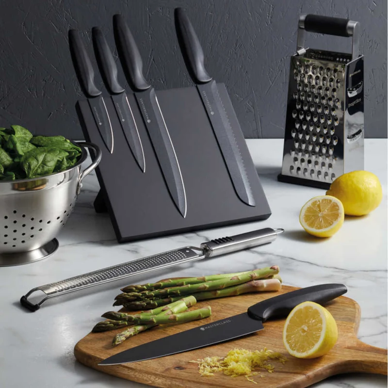 Set de 5 cuchillos con soporte imantado Agudo MasterClass KitchenCraft
