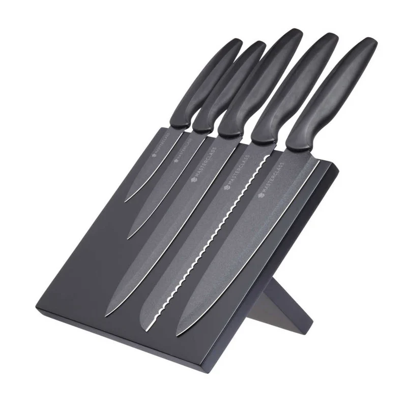 Set de 5 cuchillos con soporte imantado Agudo MasterClass KitchenCraft