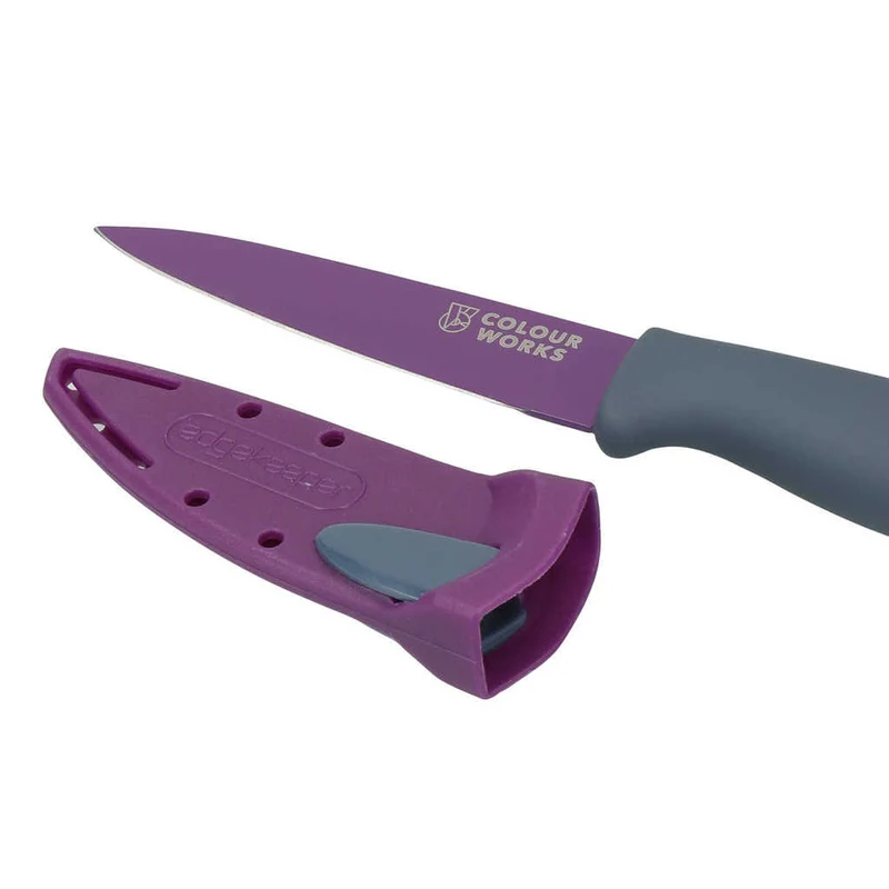 Cuchillo multiusos con funda afiladora ColourWorks KitchenCraft