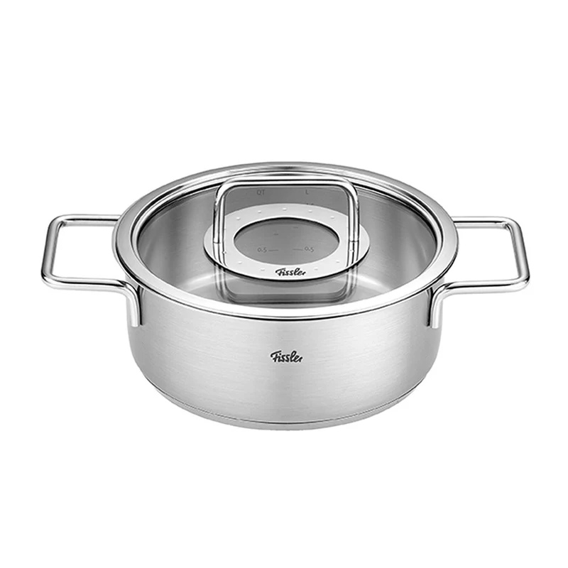 Cacerola de acero inoxidable con tapa de cristal Pure Fissler