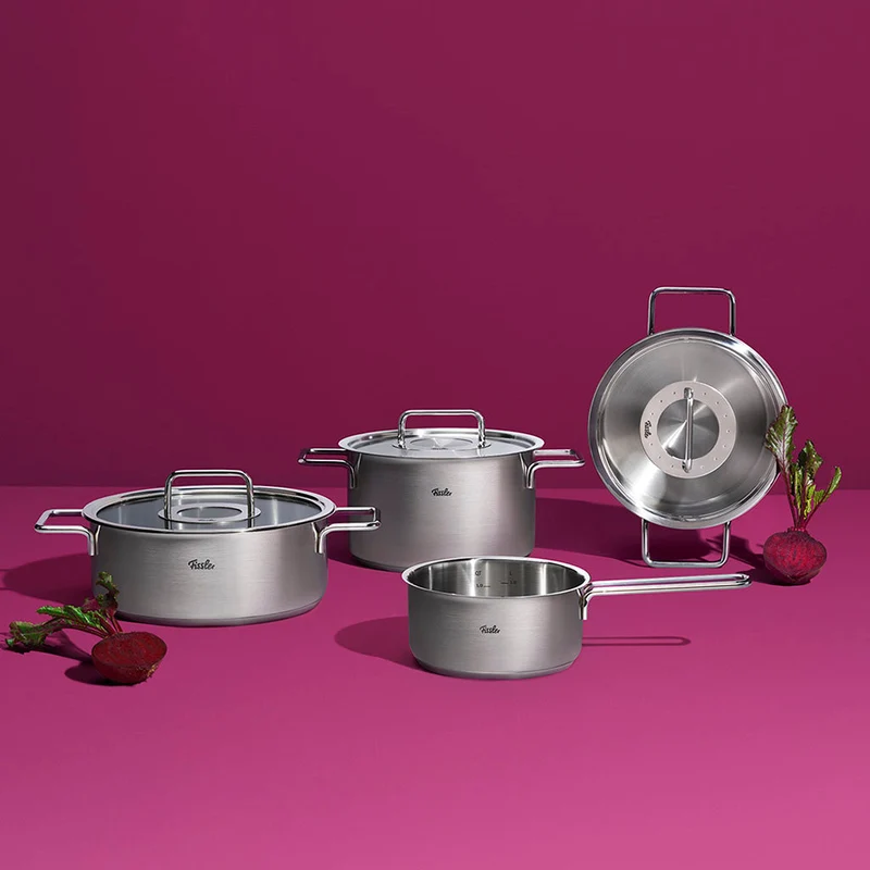 Cacerola de acero inoxidable con tapa de cristal Pure Fissler