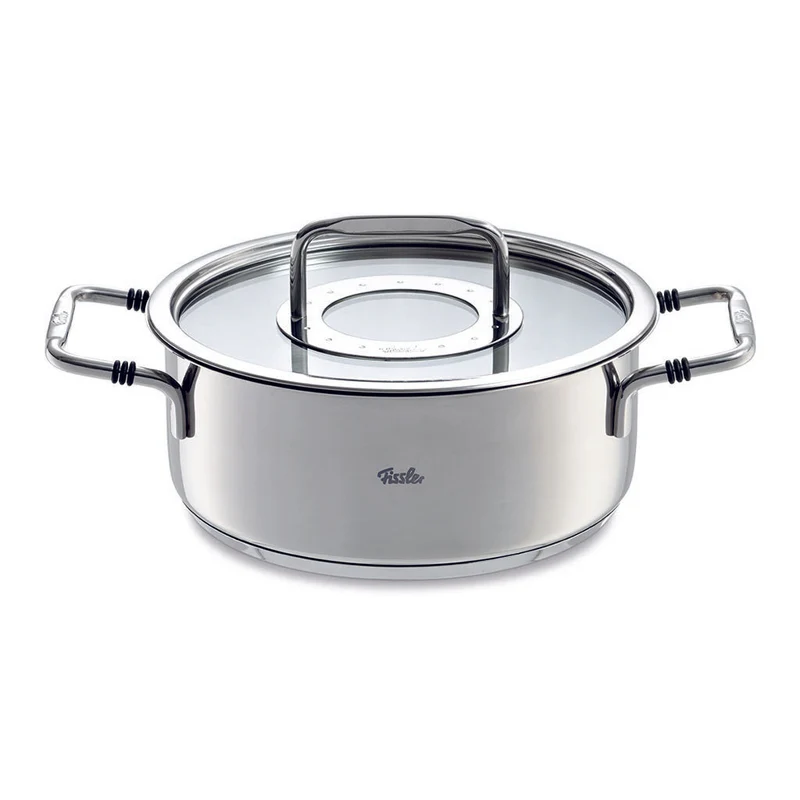 Cacerola 20cm de acero inox con tapa de cristal Bonn Fissler