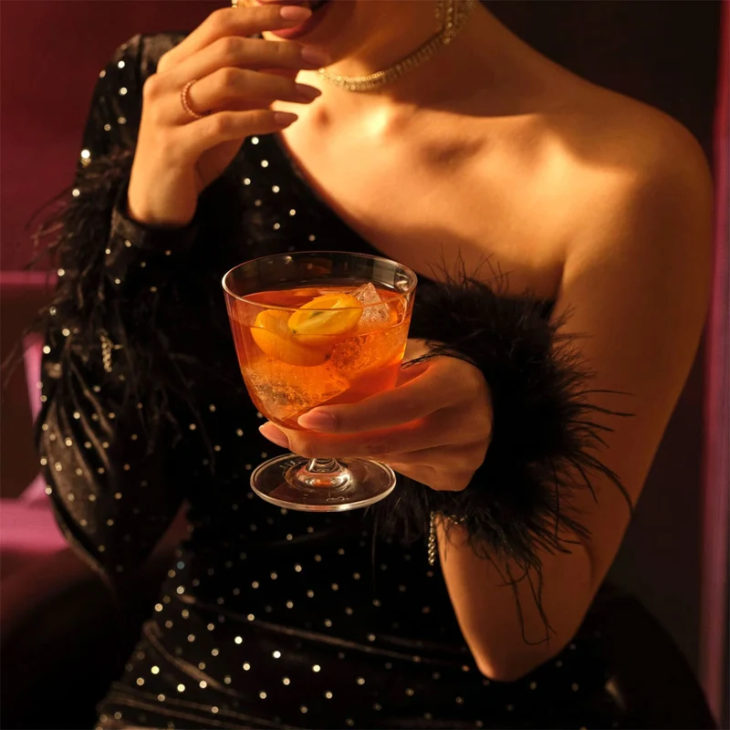 32 cl - Bargiani Calice Cocktail Old Fashioned - In Vetro - Set 6 Pz