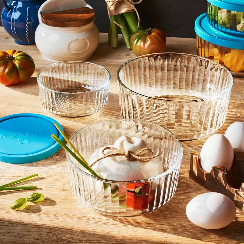 Frigoverre Brillante Set Contenitore Per Alimenti Rotondo In Vetro - Set 2 Pz