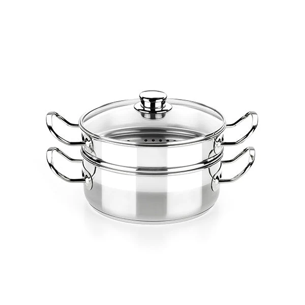 Olla a vapor profesional con tapa de cristal BRA