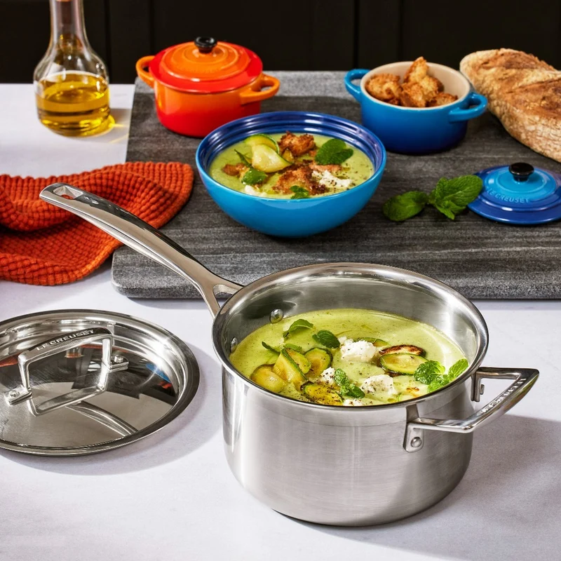 Batería de 3 piezas acero inoxidable Le Creuset